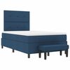 vidaXL Boxspringbett mit Matratze mit Kopfteil Blau 120 x 200 cm Stoff