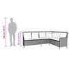 vidaXL Gartensofa in L-Form mit Kissen Schwarz Poly Rattan