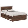 vidaXL Bettrahmen Braun Eichen-Optik 120 x 190 cm Holzwerkstoff