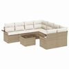 vidaXL Gartensofa-set 9 stk. Beige Poly-Rattan