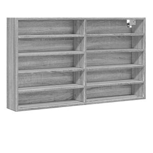 vidaXL Vitrinenschrank Grau Sonoma 100x15x58 cm Holzwerkstoff