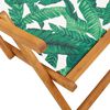 vidaXL Strandstühle 2 Stk. Klappbar Blattmuster Stoff und Massivholz