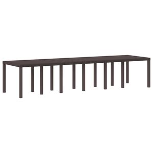 vidaXL Gartentisch Braun 350 x 100 x 74 cm Poly-Rattan