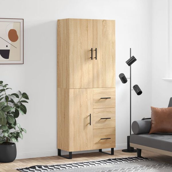 vidaXL Highboard Sonoma-Eiche 69,5x34x180 cm Holzwerkstoff