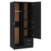 vidaXL Kleiderschrank Schwarz 80x52x180 cm Holzwerkstoff