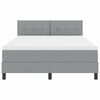 vidaXL Boxspringbett mit Matratze mit LED Hellgrau 160 x 200 cm Stoff