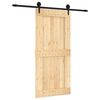 vidaXL Schiebet&uuml;r Nat&uuml;rlich und Schwarz 95 x 210 cm Massivkiefer