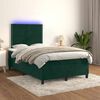 vidaXL Boxspringbett mit Matratze & LED Dunkelgr&uuml;n 120x200 cm Samt