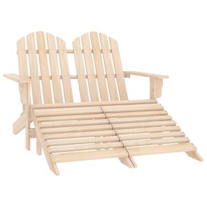 vidaXL Adirondack-Gartenbank 2-Sitzer mit Fußteil Tannenholz