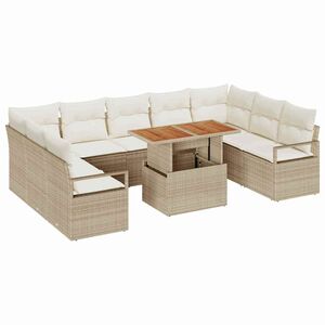vidaXL Gartensofa-set 10 stk. 9-Sitzanzahl Beige und Creme