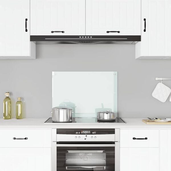 vidaXL K&uuml;chenr&uuml;ckwand Milchwei&szlig; 70x50 cm Hartglas