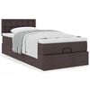 vidaXL Ottoman-Bett mit Matratze Dunkelbraun 90x190 cm Stoff