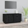 vidaXL TV-Schrank Schwarz 80x35x40,5 cm Massivholz Kiefer