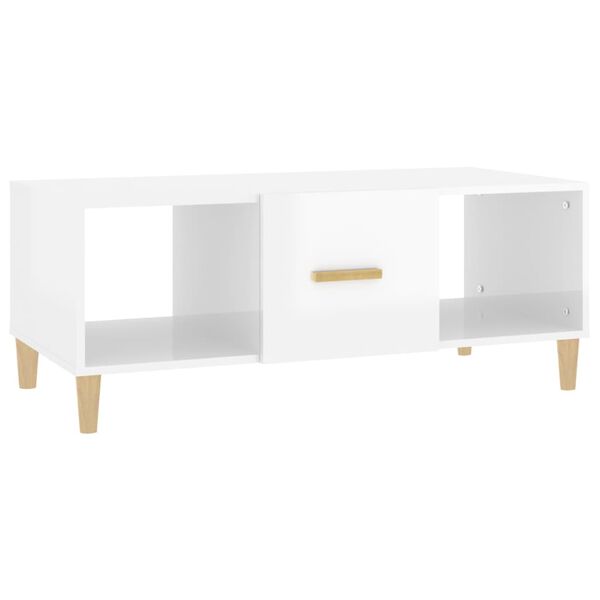 vidaXL Couchtisch Hochglanz-Wei&szlig; 102x50x40 cm Holzwerkstoff