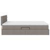 vidaXL Bett mit Stauraum und LED Taupe 140 x 190 cm Polyester