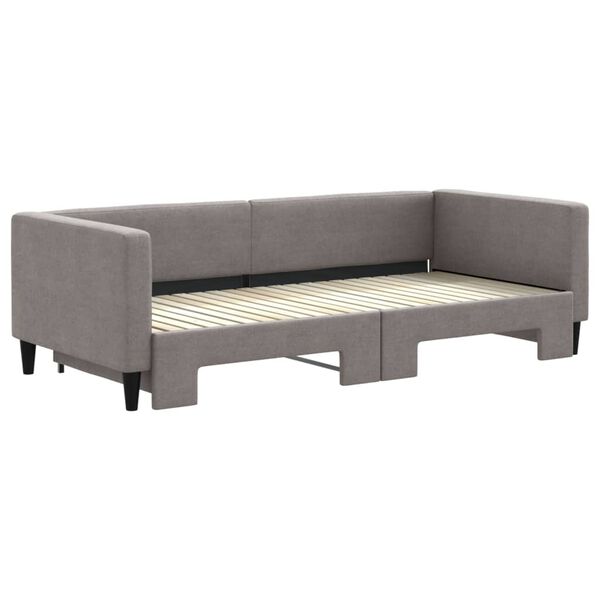 vidaXL Tagesbett Ausziehbar Taupe 90x200 cm Stoff