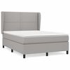vidaXL Boxspringbett mit Matratze Hellgrau 140x200 cm Stoff