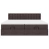 vidaXL Ottoman-Bett mit Matratzen & LEDs Dunkelbraun 160x200 cm Stoff