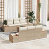 vidaXL Garten-Sofa-Set mit Kissen mit Speicher 7 pcs Beige Poly Rattan