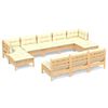 vidaXL 10-tlg. Garten-Lounge-Set mit Creme Kissen Kiefernholz