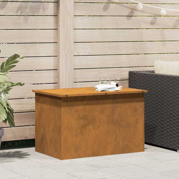vidaXL Au&szlig;enlagerbox Rostig 80 x 50,5 x 50 cm Stahl