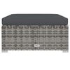 vidaXL Garten-Fußhocker mit Kissen Grau 70x70x30 cm Poly Rattan