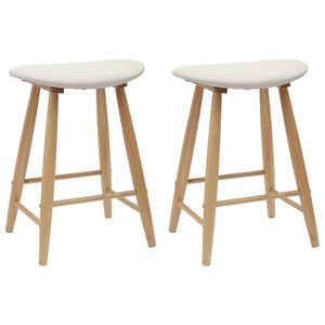vidaXL Esszimmerst&uuml;hle 2 stk. Massives Gummiholz Natur 46 x 37 x 63 cm