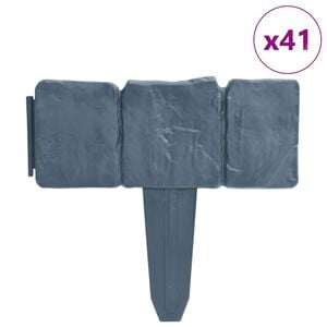 vidaXL Beeteinfassung 41 Stk. Kunststoff Stein-Optik 10 m