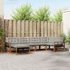 vidaXL Outdoor-Sofagarnitur mit Kissen 6 pcs Nat&uuml;rlich und Hellgrau