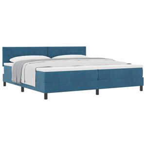 vidaXL Boxspringbett mit Matratze Dunkelblau 200 x 200 cm Samt