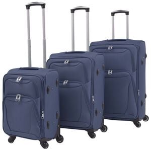 vidaXL 3-tlg. Weichgep&auml;ck Trolley-Set Marineblau