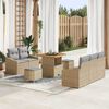 vidaXL Garten-Sofa-Set mit Kissen mit Kissen 8 pcs Beige und Hellgrau