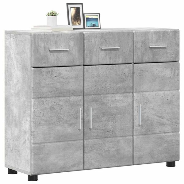 vidaXL Sideboard mit T&uuml;r Beton Grau 88,5 x 30,5 x 73 cm Holzwerkstoff