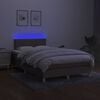 vidaXL Boxspringbett mit Matratze & LED Taupe 120x190 cm Stoff