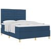 vidaXL Boxspringbett mit Matratze mit Kopfteil Blau 140 x 200 cm Stoff