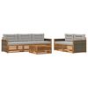 vidaXL Outdoor-Sofagarnitur mit Kissen 6 pcs Nat&uuml;rlich und Hellgrau