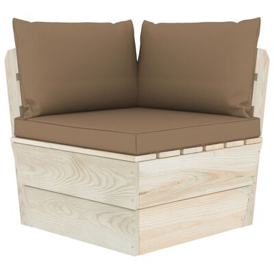 vidaXL Garten-Palettensofa 4-Sitzer mit Kissen Fichtenholz