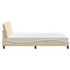 vidaXL Bett mit Matratze Creme 140x190 cm Stoff
