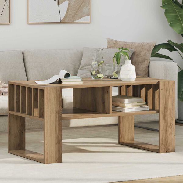 vidaXL Couchtisch Artisan-Eiche 92 x 49,5 x 45 cm Holzwerkstoff
