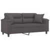 vidaXL 2-Sitzer-Sofa mit Zierkissen Grau 140 cm Kunstleder