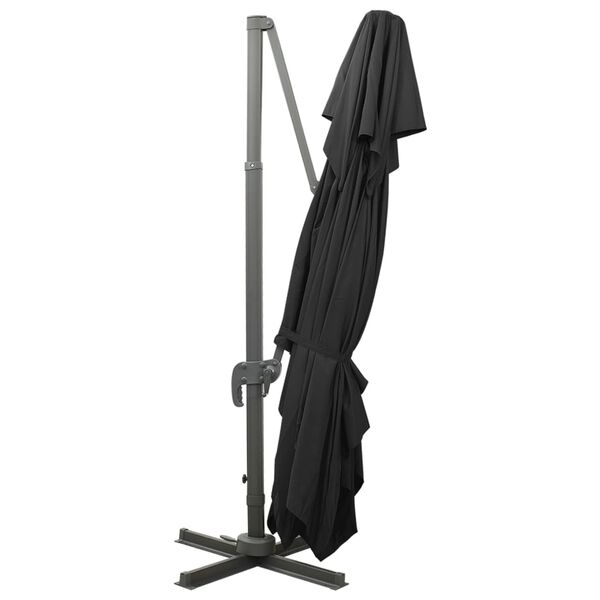 vidaXL Ampelschirm mit Doppeldach Schwarz 400 x 300 cm