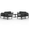 vidaXL 9-tlg. Garten-Lounge-Set mit Kissen Aluminium Anthrazit