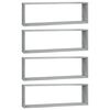 vidaXL Wandregale 4 Stk. Grau Sonoma 80x15x26,5 cm Holzwerkstoff