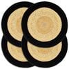 vidaXL Tischsets 4 Stk. Natur und Schwarz 38 cm Jute und Baumwolle
