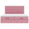 vidaXL Ottoman-Bett mit Matratzen & LEDs Rosa 160x200 cm Samt