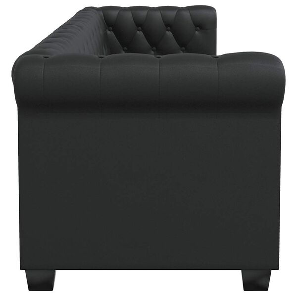 vidaXL Chesterfield-Sofa 3-Sitzer Kunstleder Schwarz