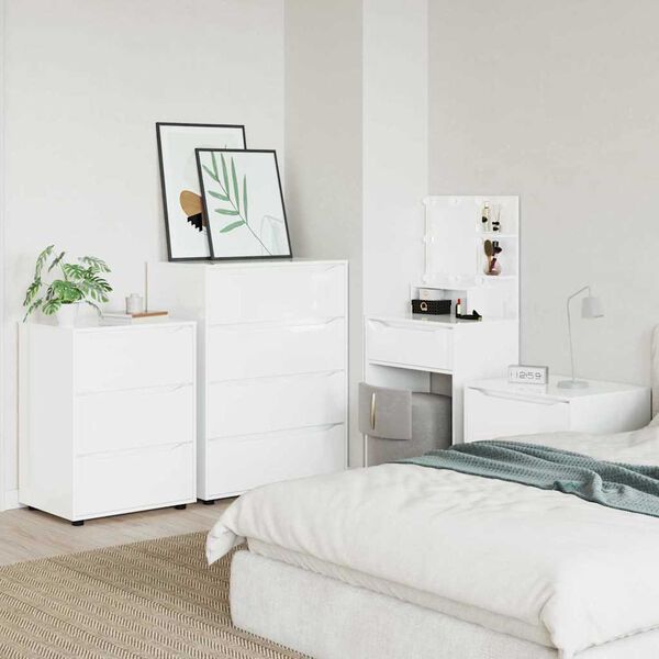 vidaXL Aufbewahrungsschrank Hochglanz Wei&szlig; 60 x 48 x 81 cm