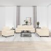 vidaXL 3-tlg. Sofagarnitur mit Kissen Creme Samt