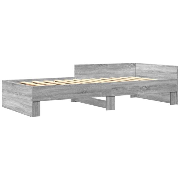 vidaXL Bettgestell Grau Sonoma 75x190 cm Holzwerkstoff