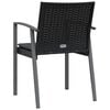 vidaXL Gartenstühle mit Kissen 2 Stk. Schwarz 56,5x57x83cm Poly Rattan